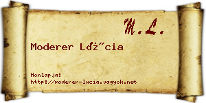 Moderer Lúcia névjegykártya